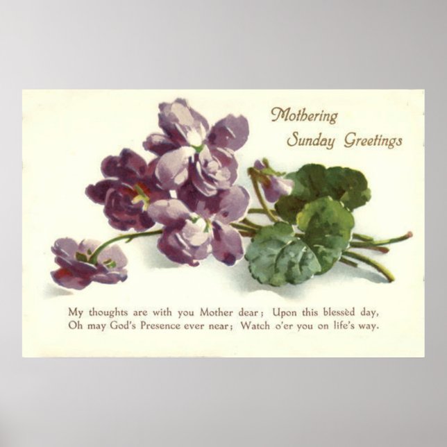 Lila Flower Prayer Söndag Mors dag Poster (Framsidan)