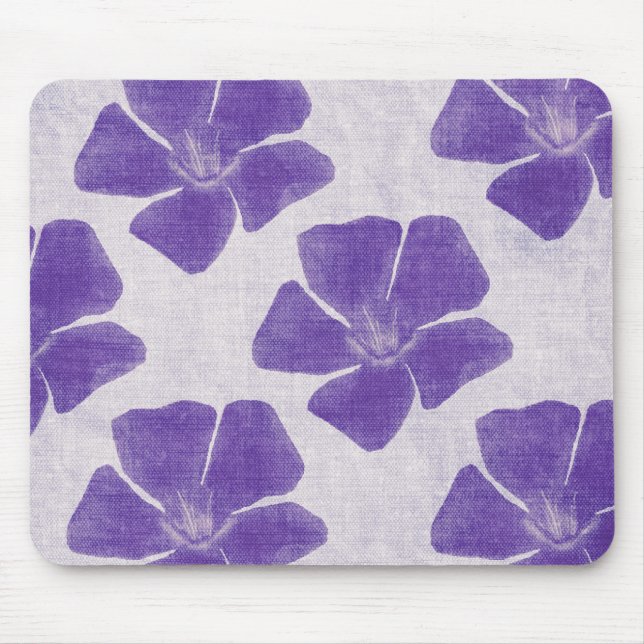 Lila Flower Print Mousepad Musmatta (Framsidan)