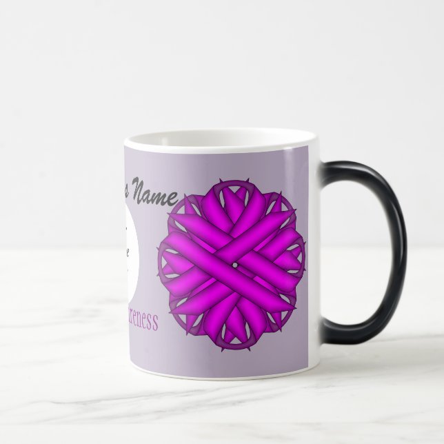 Lila Flower Ribbon Template av Kenneth Yoncich Magisk Mugg (Höger)
