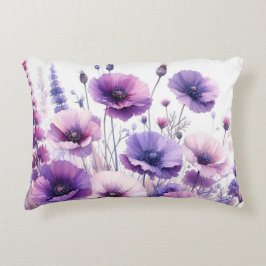 Lila Flower Söt Blommigt accent Pillow Prydnadskudde