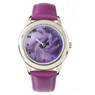 Lila Flower Stainless Steel Lila Wrist Watch Armbandsur
