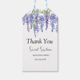 Lila Flower Sweet sixteen Presentetikett