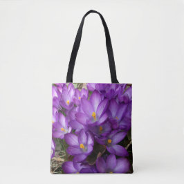 Lila Flower Tote Bag Tygkasse