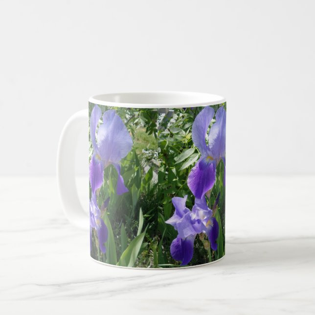 Lila Flower White Coffee Mugg (Framsida vänster)
