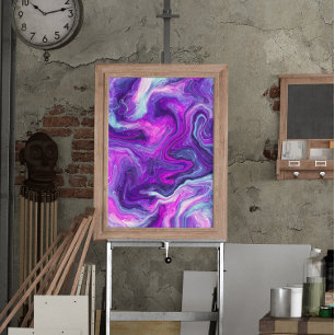 Lila Fluid Art Poster