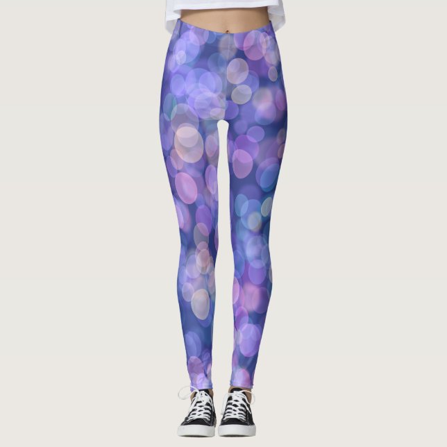 Lila Flytande Färg Leggings (Framsida)
