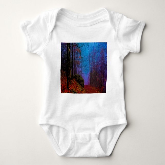 Lila Fog för målad skogshalt T-shirt (Framsida)