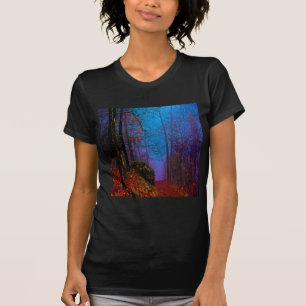 Lila Fog för målad skogshalt Tee Shirt