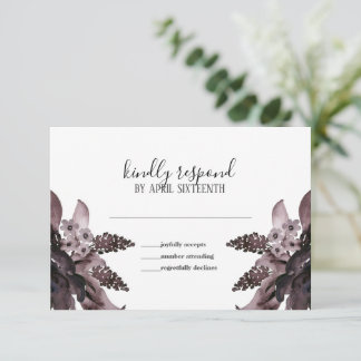 Lila Foliage Blommigt Gothic Pagan Handfastsättnin OSA Kort