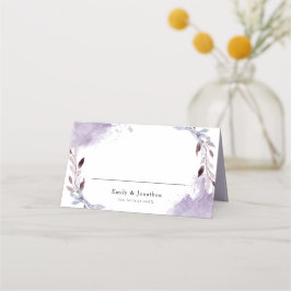 Lila Foliage Watercolor Bröllop Placeringskort