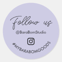 Lila Följ oss på Instagram Paket Sticker