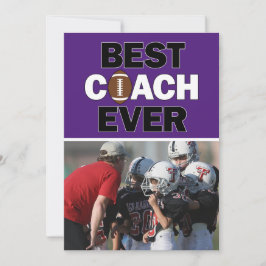 Lila Football Coach Best All Anpassningsbar Photo Tack Kort