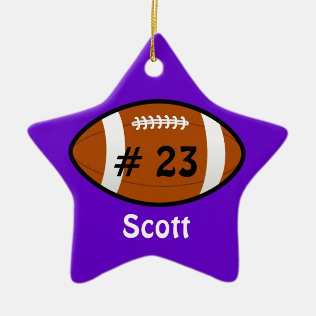 Lila Football Star Ornament (Framsidan)