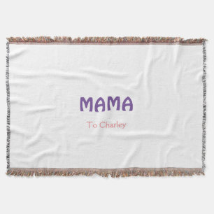 lila för återsänd mor i mamma lägga till namn text filt