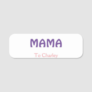 lila för återsänd mor i mamma lägga till namn text namnbricka