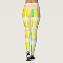 Lila för av minimal Abstrakt Art Gult-Grönt Leggings