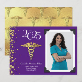 Lila för avisering av doktor vid Studenten Inbjudningar