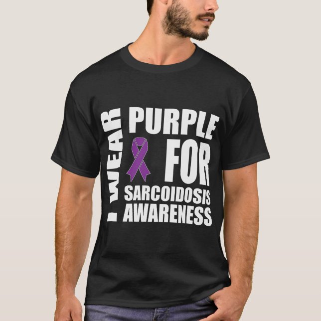 Lila för Bära av medvetenhet om Sarcoidos-medvetan T Shirt (Framsida)