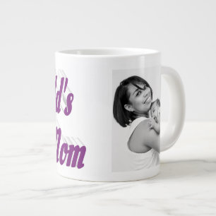 Lila för bästa Mamma-foto Jumbo Mugg