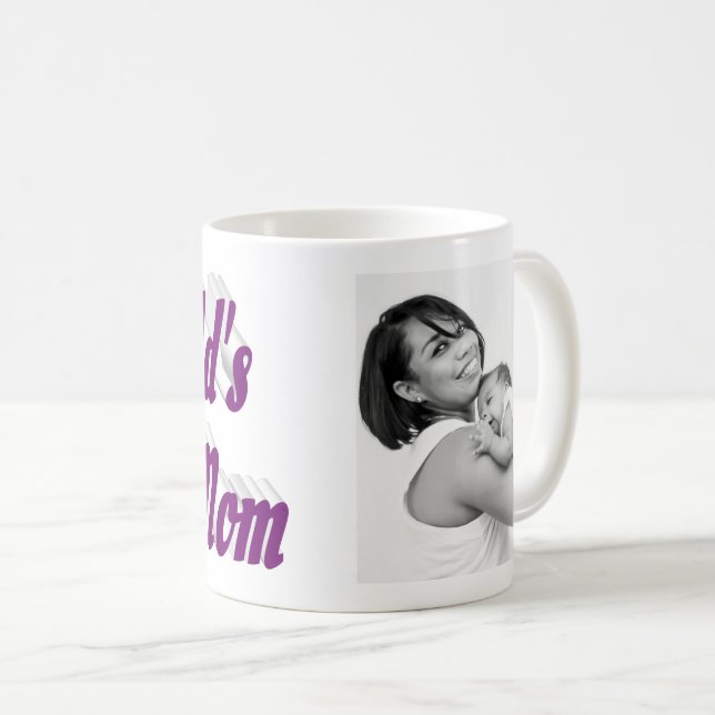 Lila för bästa Mamma-foto Kaffemugg (Framsida höger)
