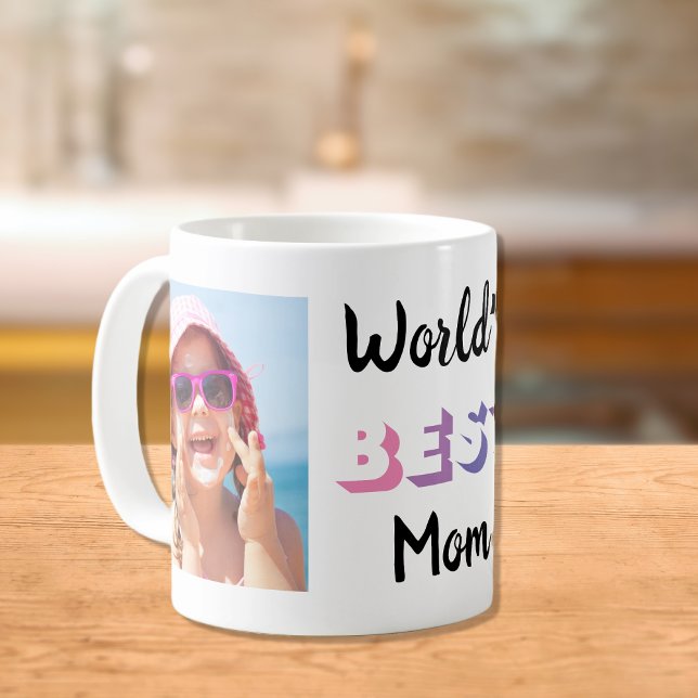 Lila för bästa Mamma Personlig Foton Rosa Kaffemugg (Skapare uppladdad)