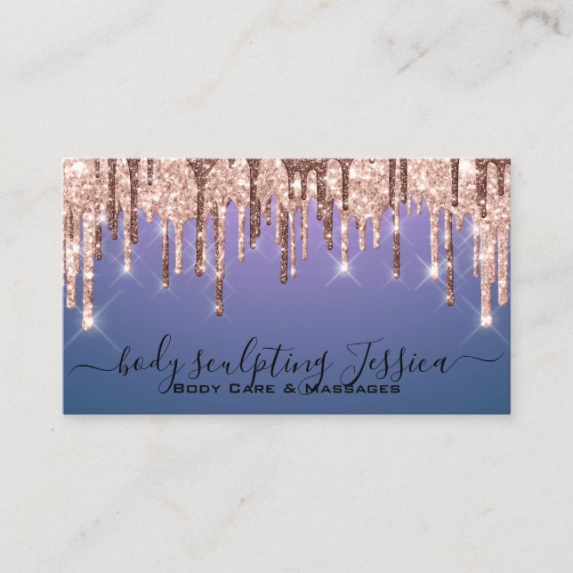 Lila för Body Care Sculpting QRCode Logotyp Visitkort (Framsida)