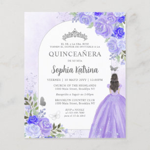 Lila för budgetBlommigt BILINGUAL Spain Quinceaner