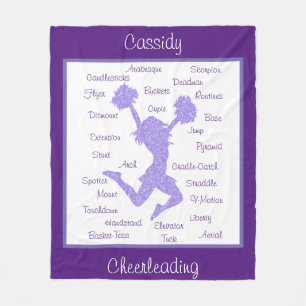 Lila för Cheerlead Terms Typography Fleecefilt