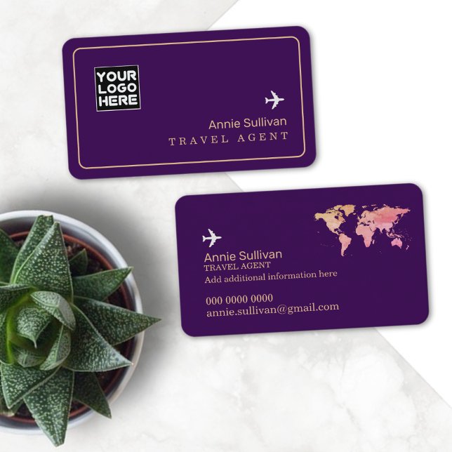 Lila för den internationella kartan över Agent-fly Visitkort (Skapare uppladdad)