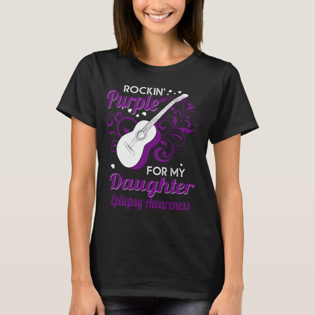 lila för dotterepilepsi t shirt (Framsida)