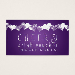 Lila för Drink Voucher Grunge Hearts Visitkort