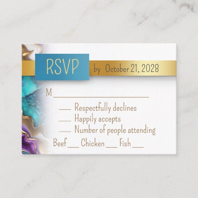 Lila för elegant, Guld och OSA Tilläggskort (Framsida)