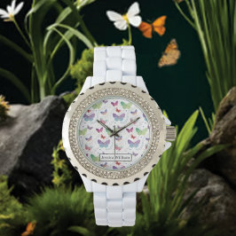 Lila för Elegant i Namn Bright Butterflies Armbandsur