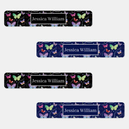 Lila för Elegant i Namn Bright Butterflies Klistermärke