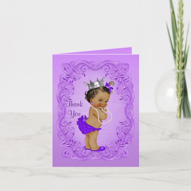 Lila för Ethnic Princess Tack Baby Shower (Framsida)