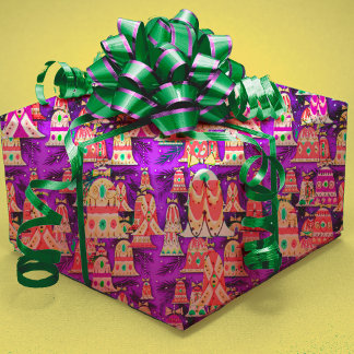 Lila för färgad vintage i klockor Juli Presentpapper