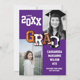 Lila för fotbollsmatchen Studenten Inbjudningar