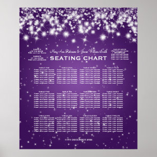 Lila för Gnistra av för sittplatsdiagram i bröllo Poster