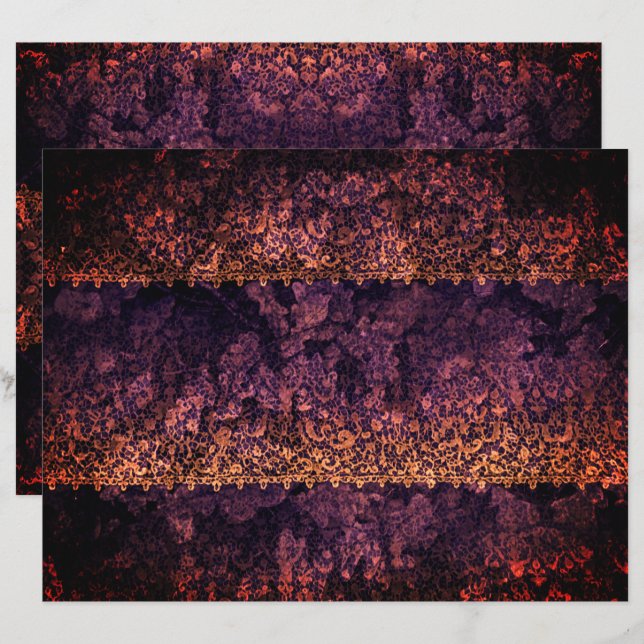 Lila för gotisk Snöre-Orange-skrapbok Papper (Fram/baksida)