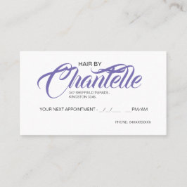 Lila för Hårdressing avtalskort Tidsbeställning Kort