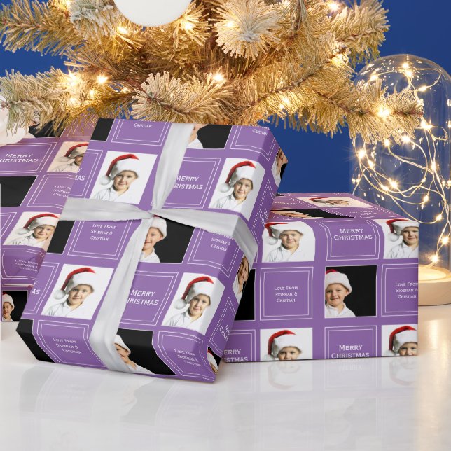 Lila för julfotopatall för Personlig Presentpapper (Helgdagar)
