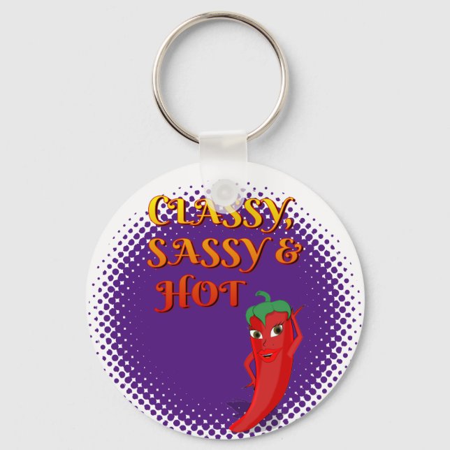 Lila för klassi- och Hett pepper Diva Nyckelring (Framsida)