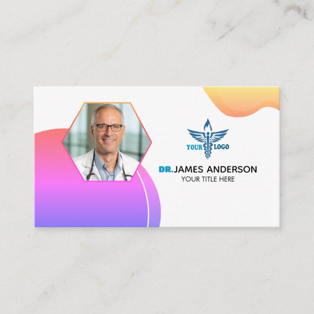 Lila för Logotyp av medicinska orsaker Visitkort (Framsida)