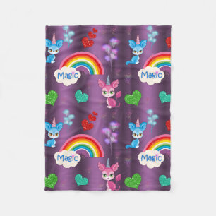 Lila för Magic Unicorns Fleecefilt