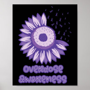 Lila för medvetandegörande Ribbon Opioid Poster