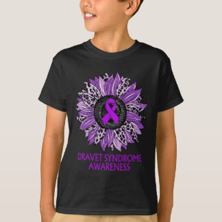 Lila för medvetenhet om solrosdraksyndrom Ribbon T Shirt