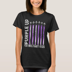 Lila för militära barn i USA flagga T Shirt