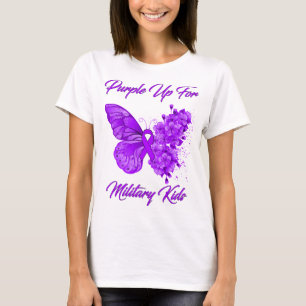 Lila för militära barn Månad för militärens militä T Shirt