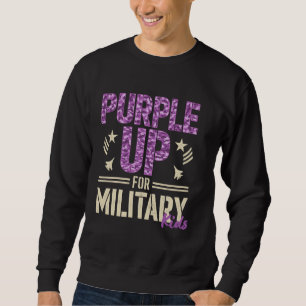 Lila för militära barn Militära barn månads P Lång Ärmad Tröja