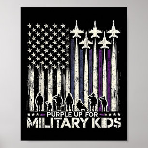 Lila för militära barn - militärens månad poster